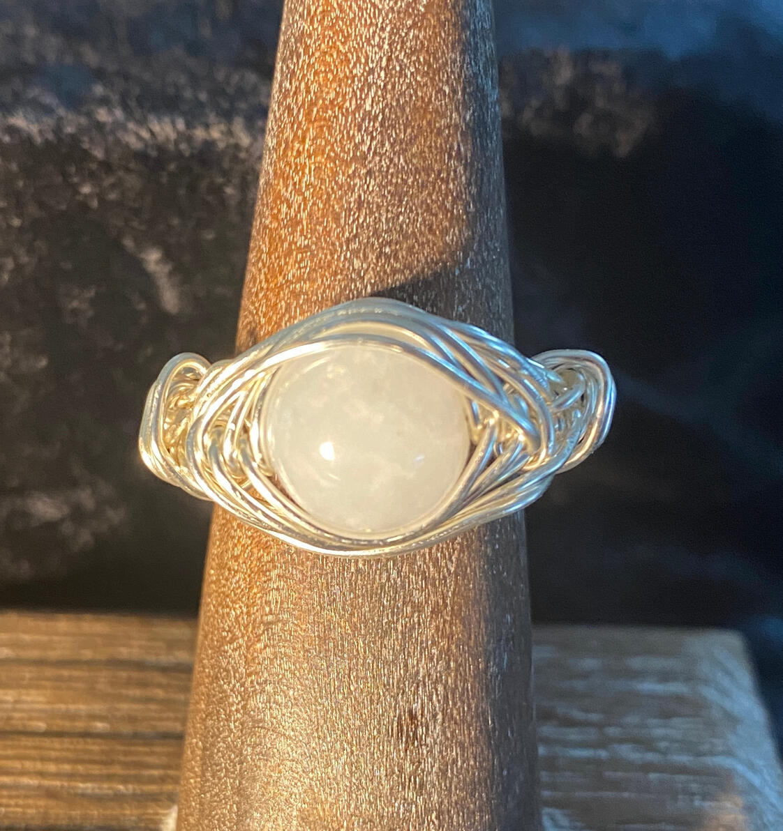Silver Moonstone Ring